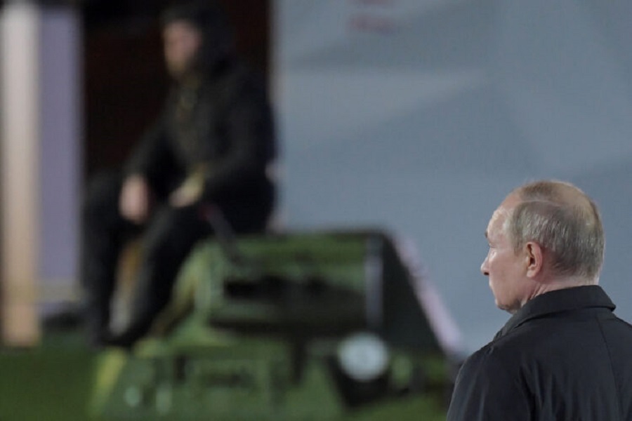 Russian President Putin attends an exhibition marking the 81st anniversary of WW2 historical parade in central Moscow