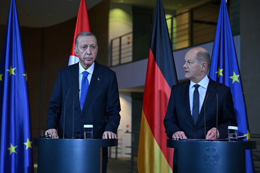 Recep Tayyip Erdogan-Olaf Scholz press conference in Berlin