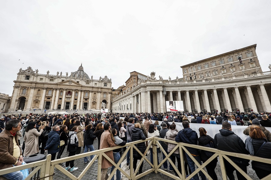 Pope Francis leads the Angelus prayer