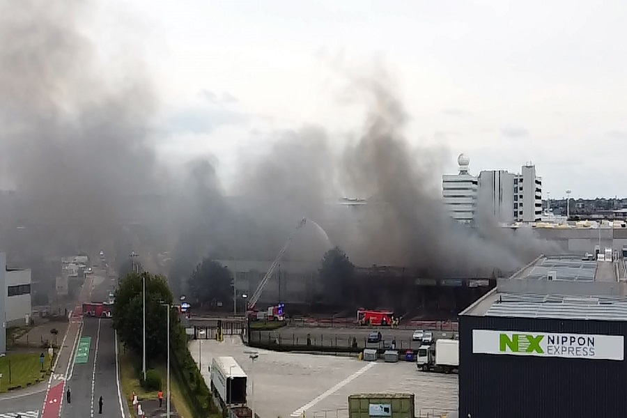 A fire broke out in the Brussels Airport