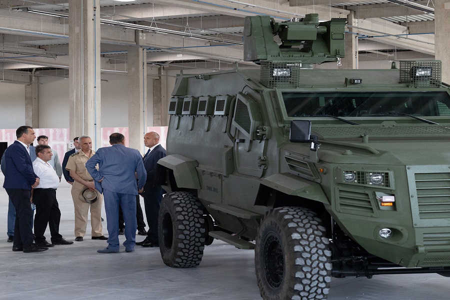 BTA - President Rumen Radev visits International Armored Group's plant under construction in Burgas