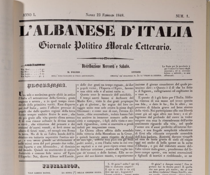 “L’albanese d’Italia”, gazeta e parë shqiptare