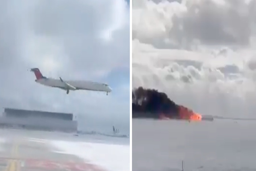 Aeroplani me pasagjerë merr flakë gjatë uljes në Toronto