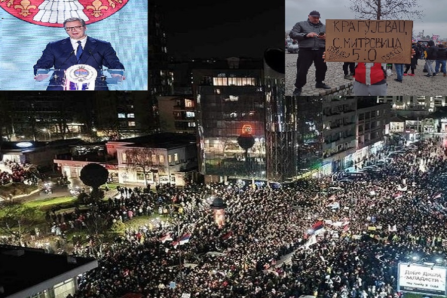 Studentët protesta në Kragujevc, Vuçiq e Dodik miting në Mitrovicën e Sremit