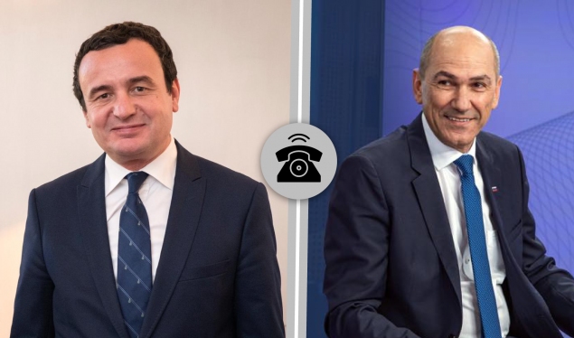 Kurti holds a telephone conversation with the Prime Minister of Slovenia,  Janez Janša