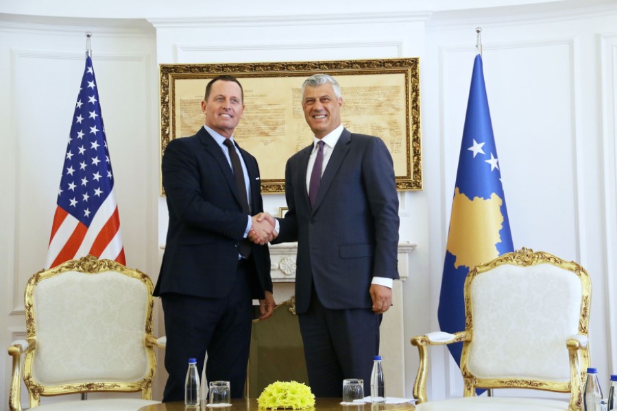 President Thaçi decorates Ambassador Grenell with the Presidential Medal of Merit