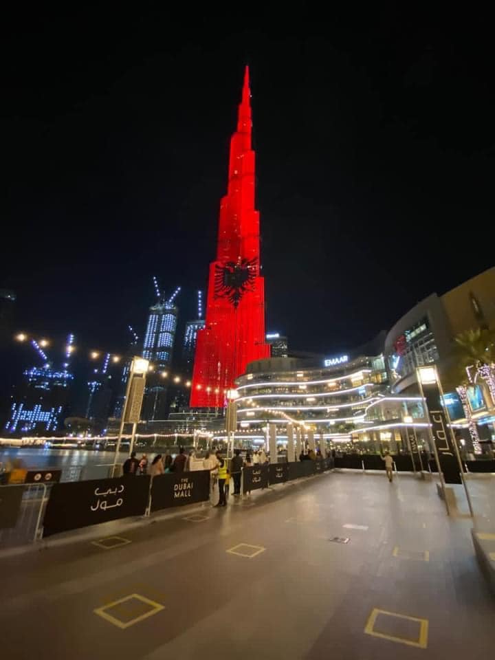 The largest building in the world is dressed in Red and Black