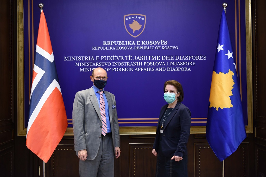 Gërvalla meets with Bjørnstad, they discuss the normalization of Kosovo-Serbia relations