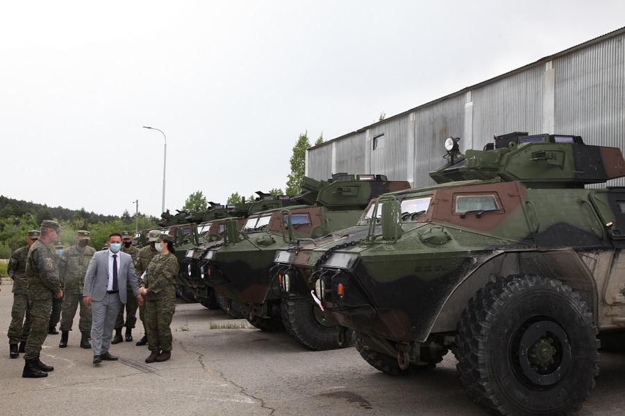 Mehaj inspects the new US donation of military armored vehicles