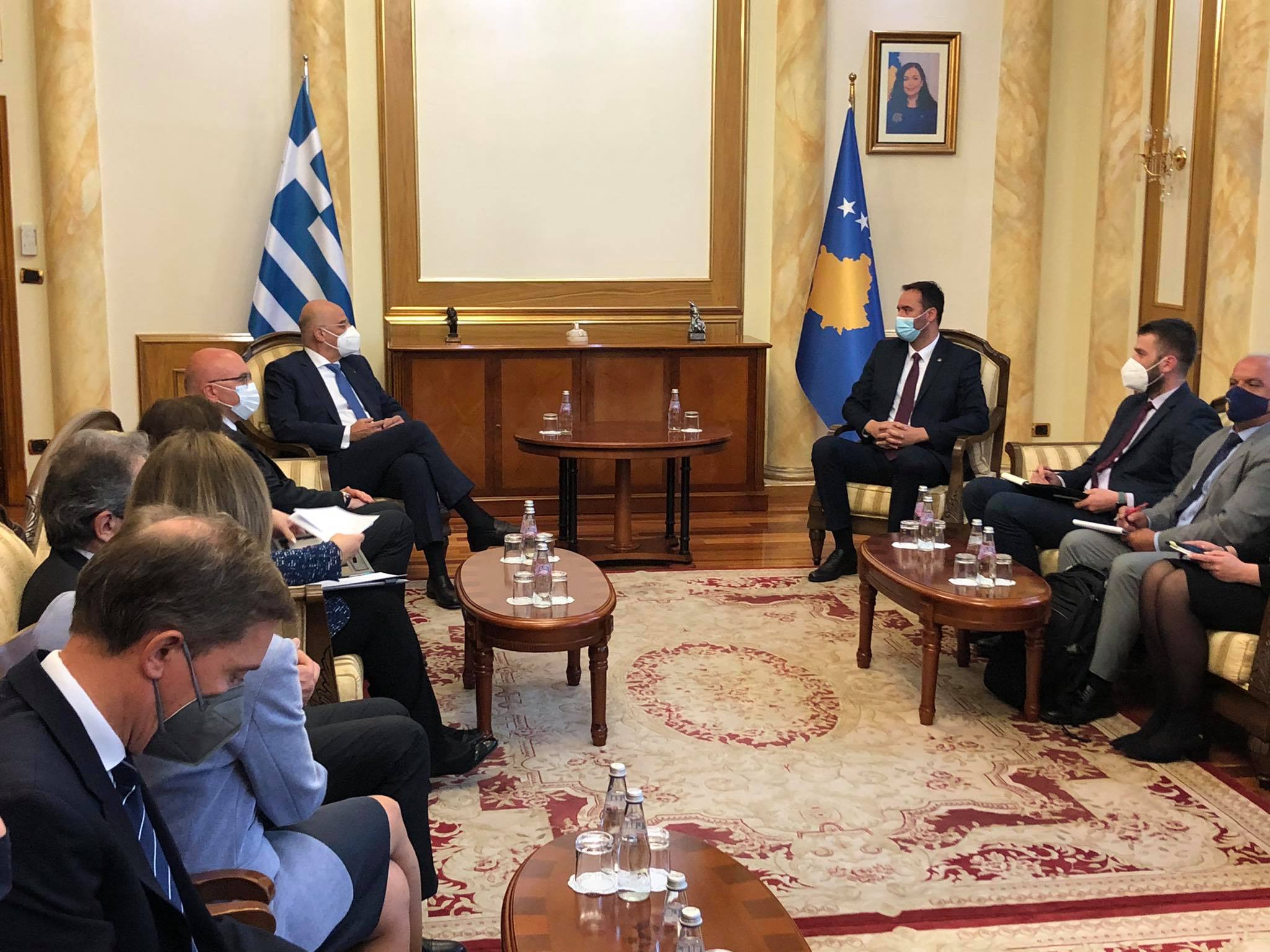 Konjufca meets with Greek chief diplomat Nikos Dendias