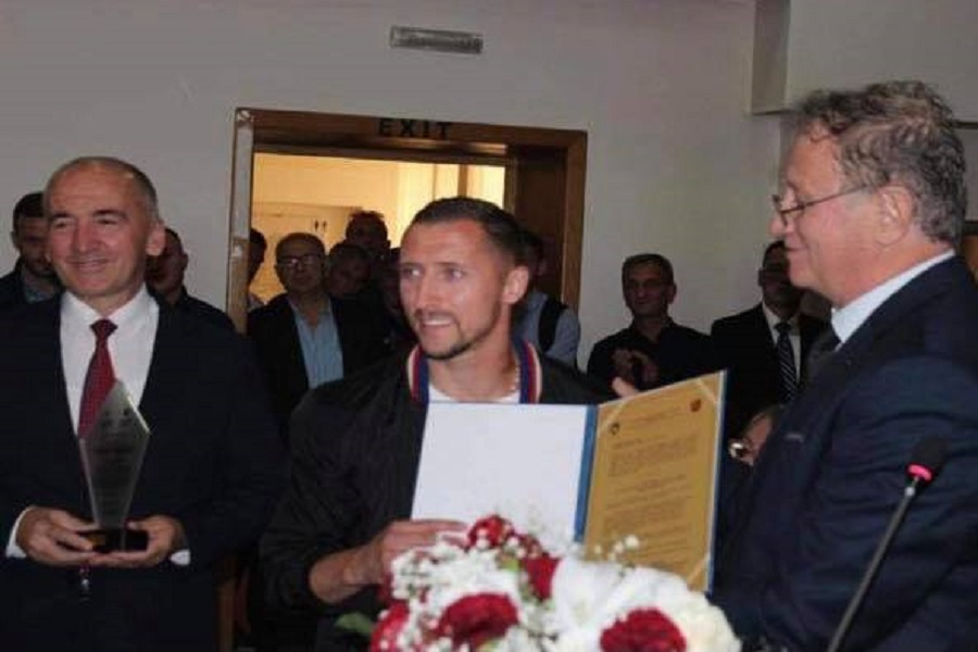 Bernard Berisha receives the “HONOR OF THE CITY” award in Peja