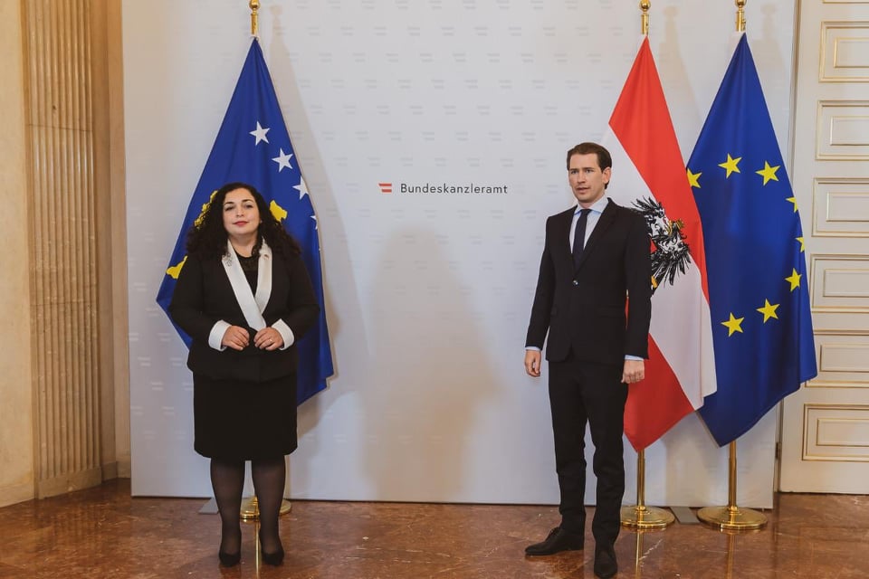 Osmani meets with Chancellor Kurz, demands visa liberalization for Kosovo from the EU