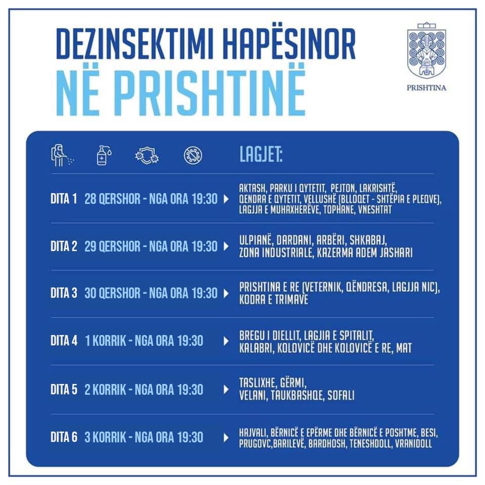 Tomorrow begins the second phase of disinsection in Pristina