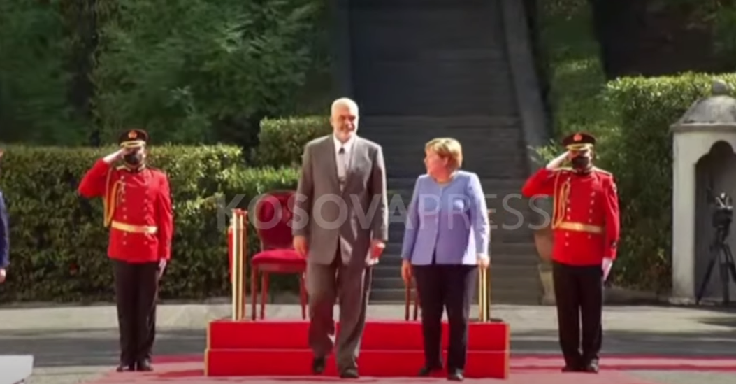 ​Merkel arrives in Albania, she is welcomed with high state honors