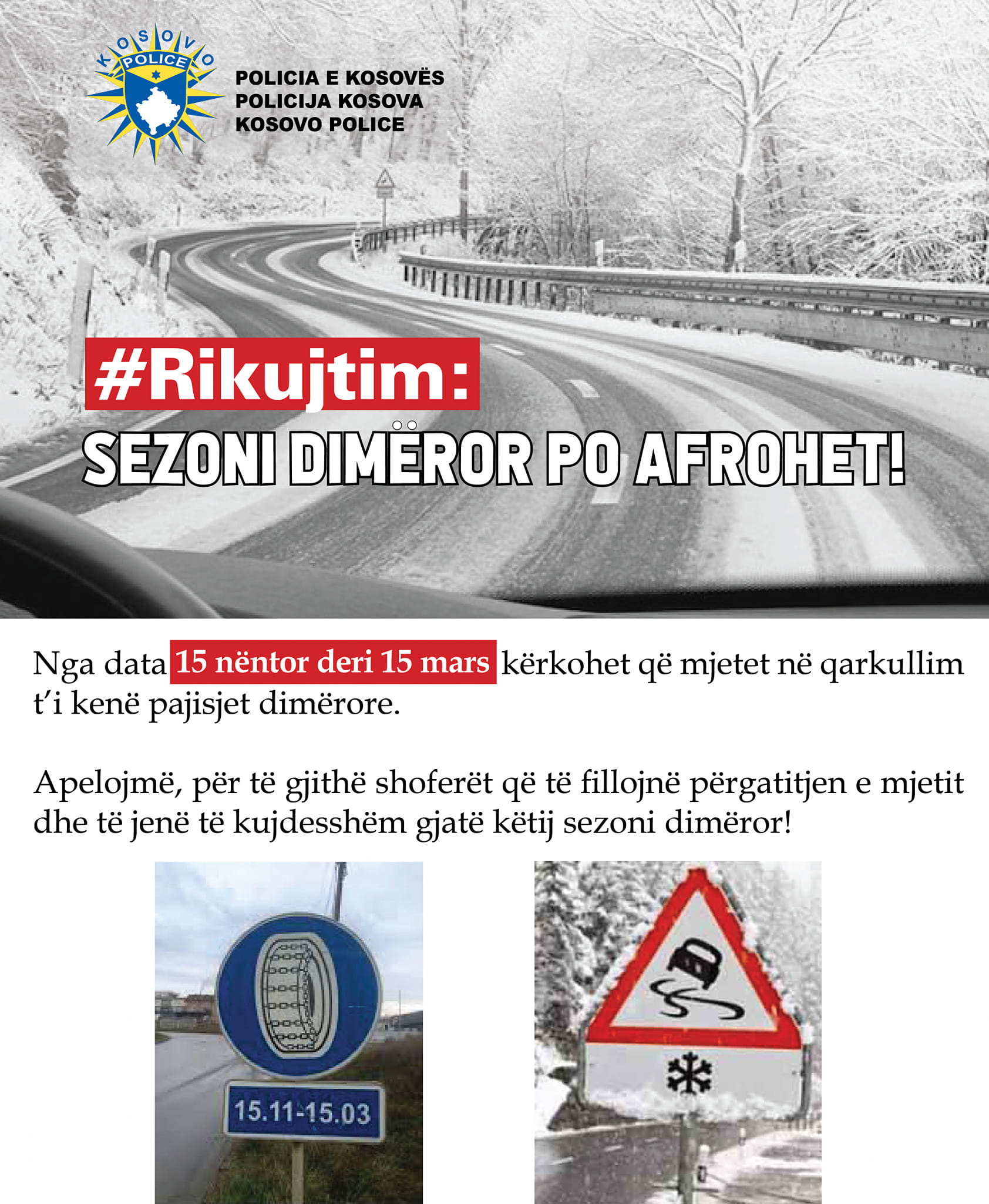 From Monday, winter equipment for vehicles is mandatory