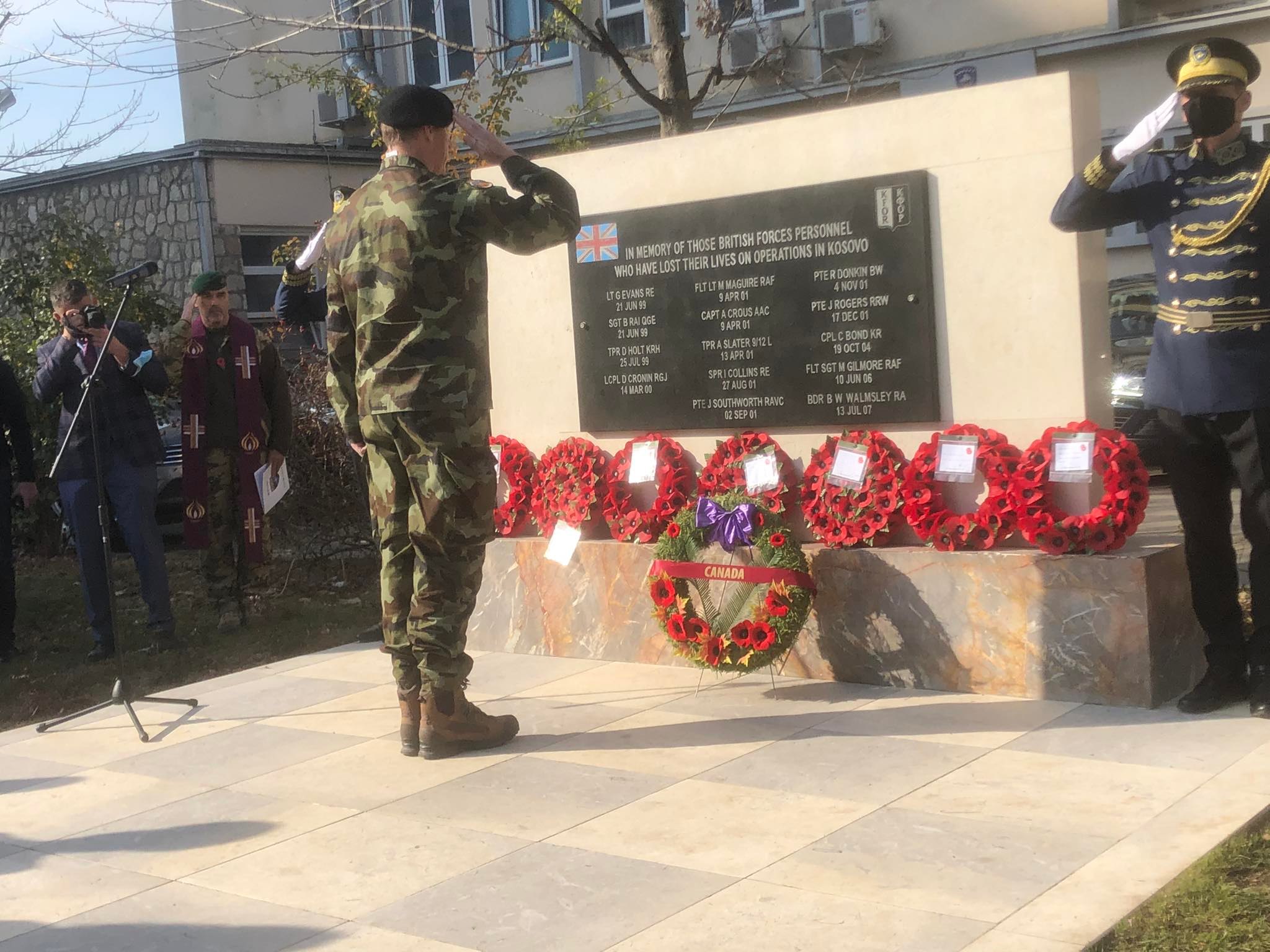 The members of the British Forces who lost their lives while serving in Kosovo are honored