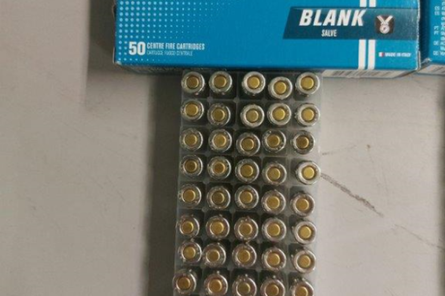 100 centre fire cartridges seized at the airport