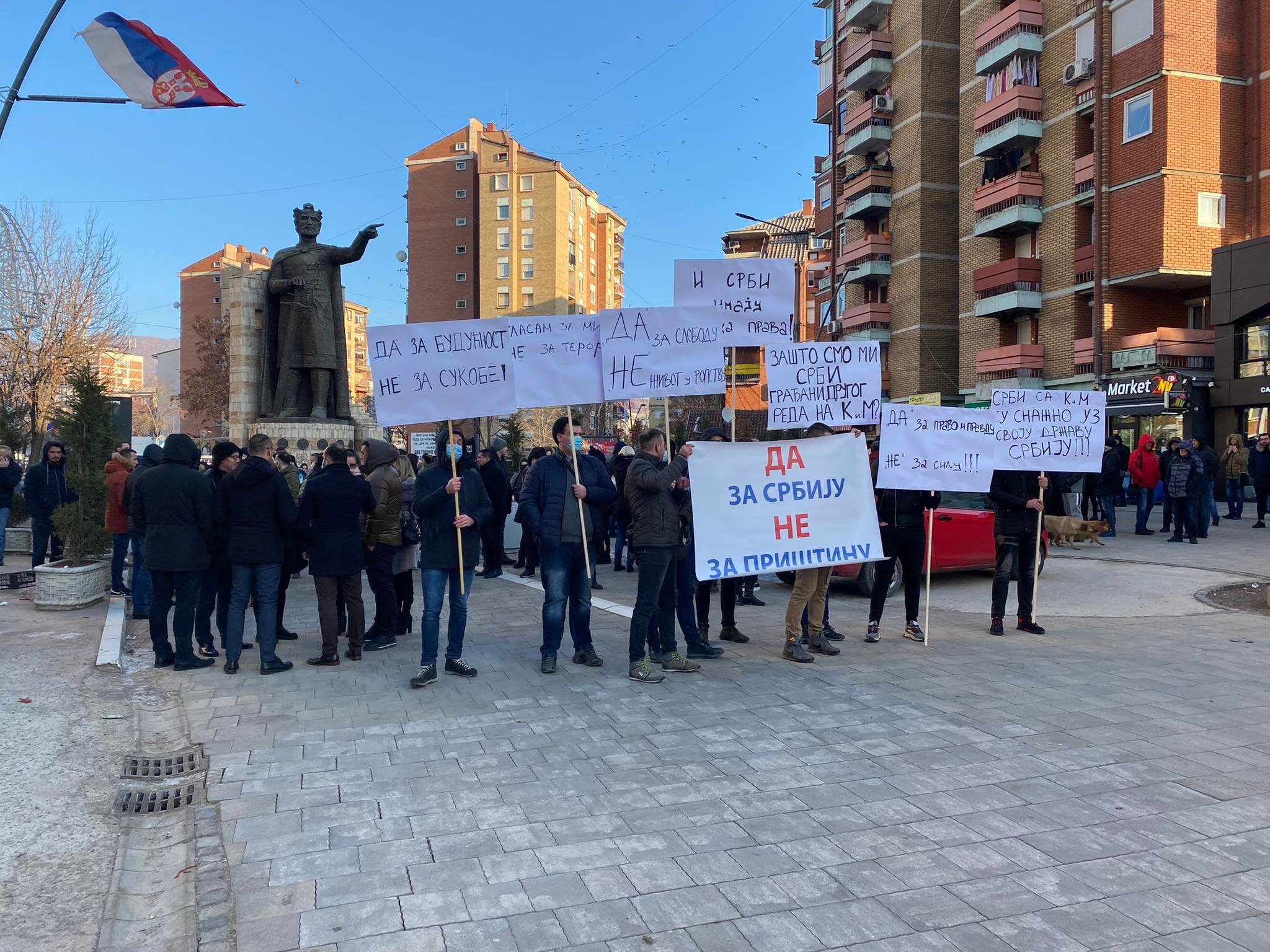 Protest in the north against the ban on the Serbian referendum in Kosovo