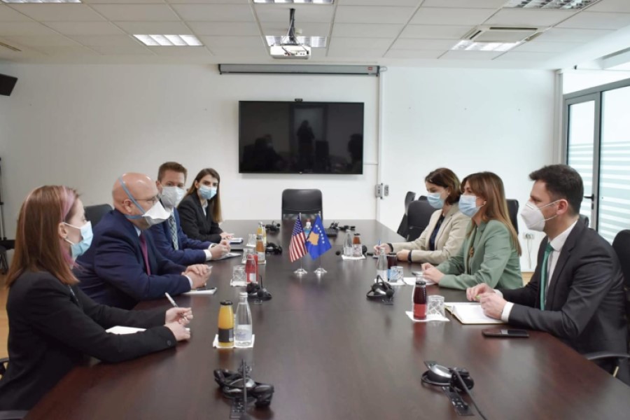Haxhiu meets with the U.S. Ambassador, Hovenier