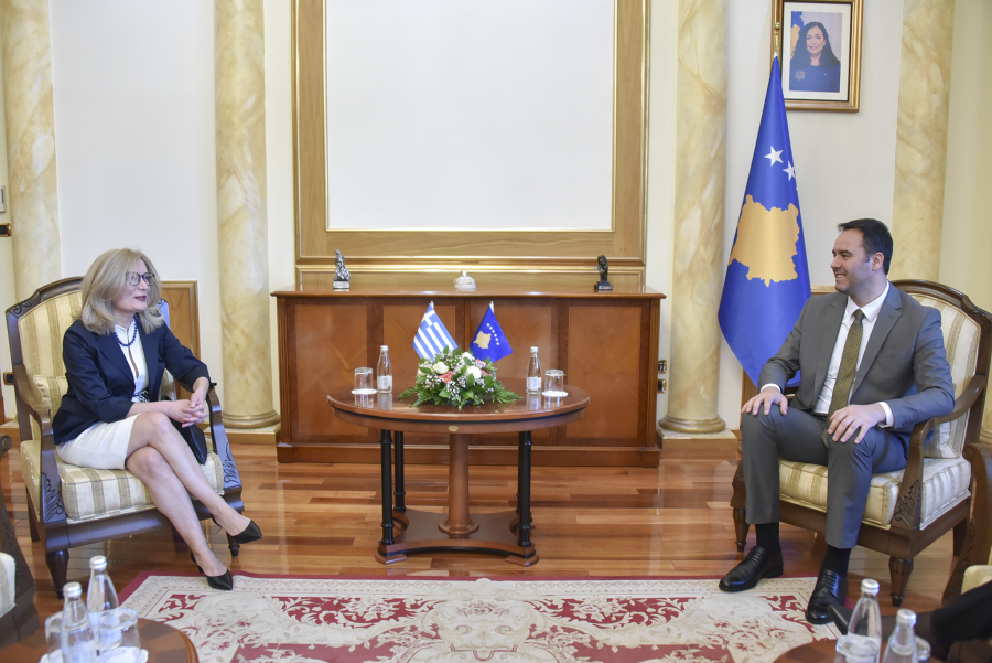 Konjufca received in a meeting the Greek ambassador, Heleni Vakali