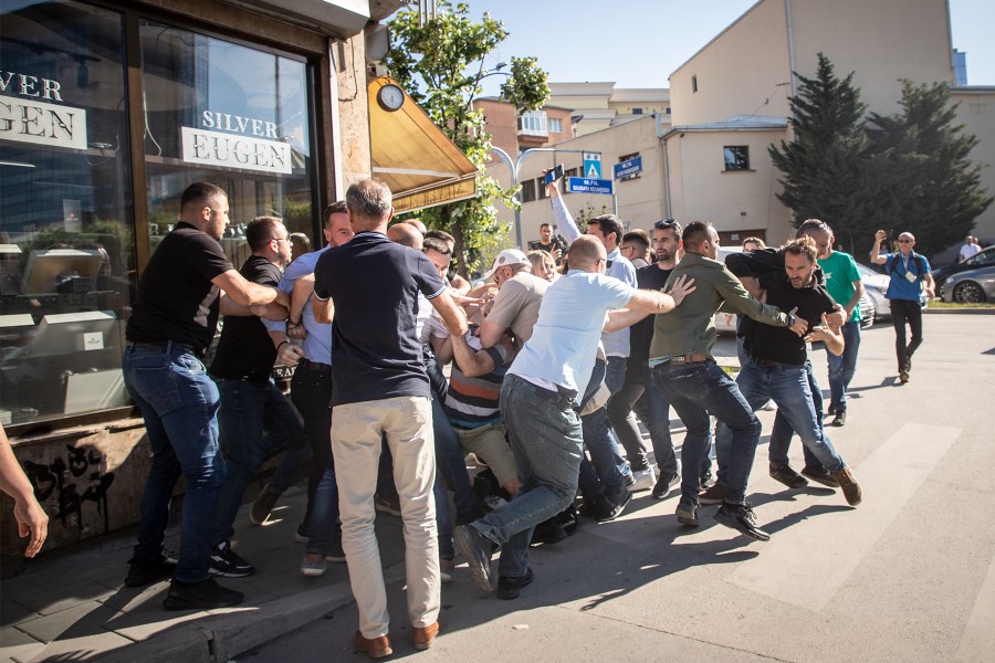 Three police officers were injured during the arrest of Molliqaj and other PSD activists