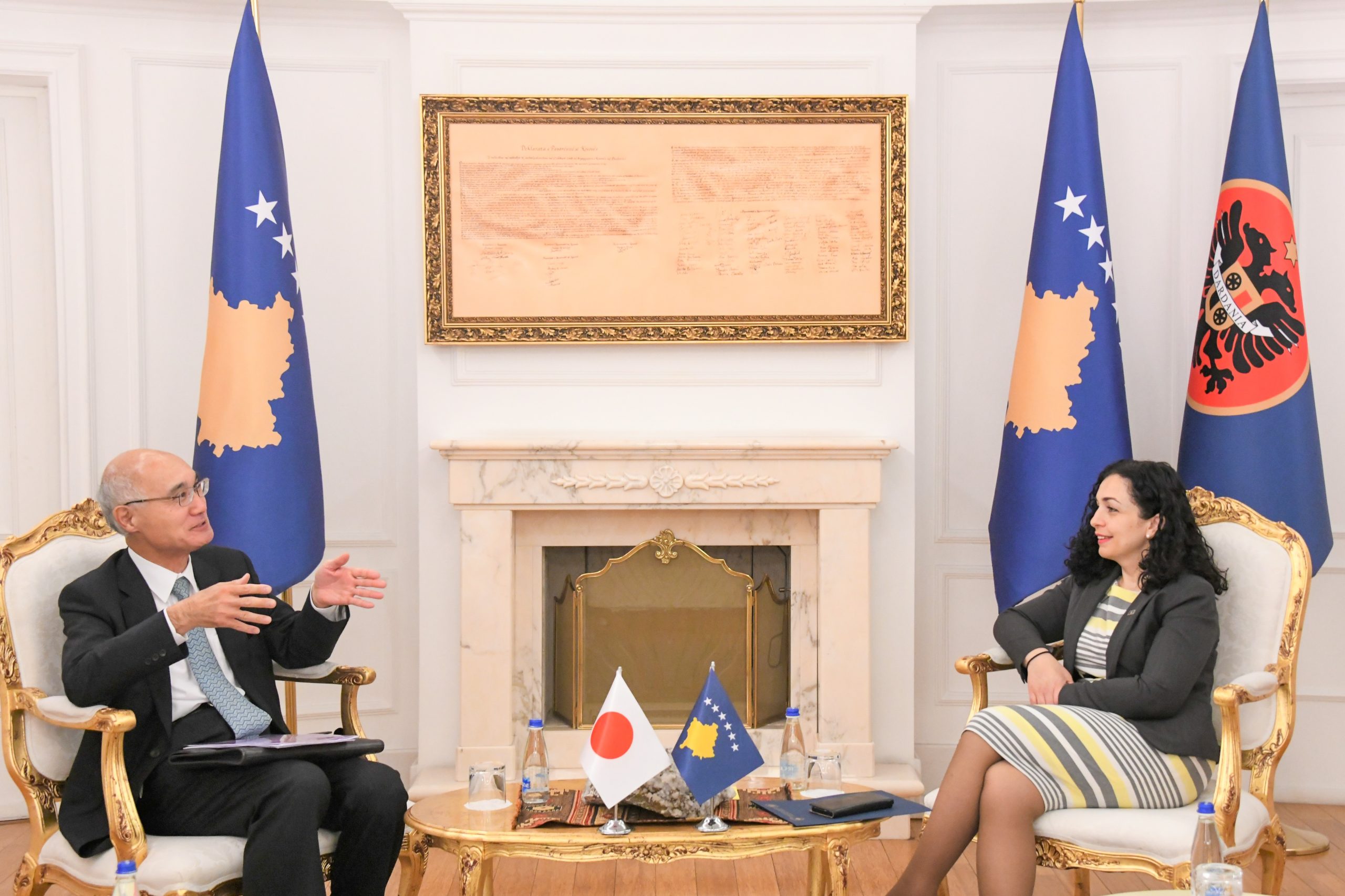 Osmani meets with the non-resident ambassador of Japan in Kosovo, they talk about deepening the cooperation between the two countries