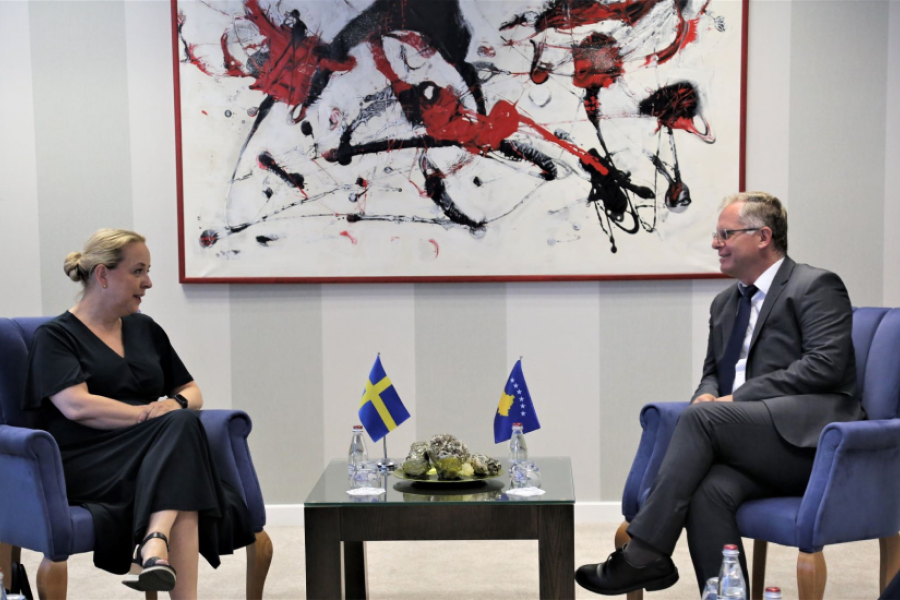 Bislimi receives the Swedish ambassador in a farewell meeting, mentions the need for visa liberalization