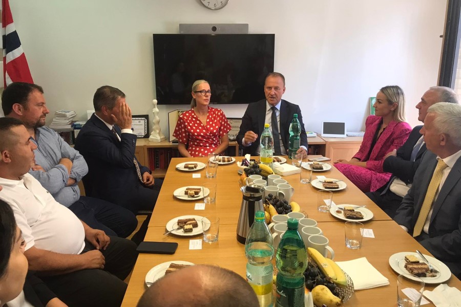 The delegation of Lezha Municipality meets with the Norwegian ambassador