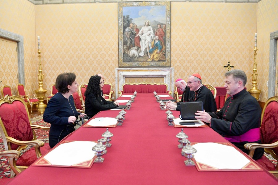 Osmani meets with the Secretary of State of the Vatican; the relations between Kosovo and the Holy See were discussed