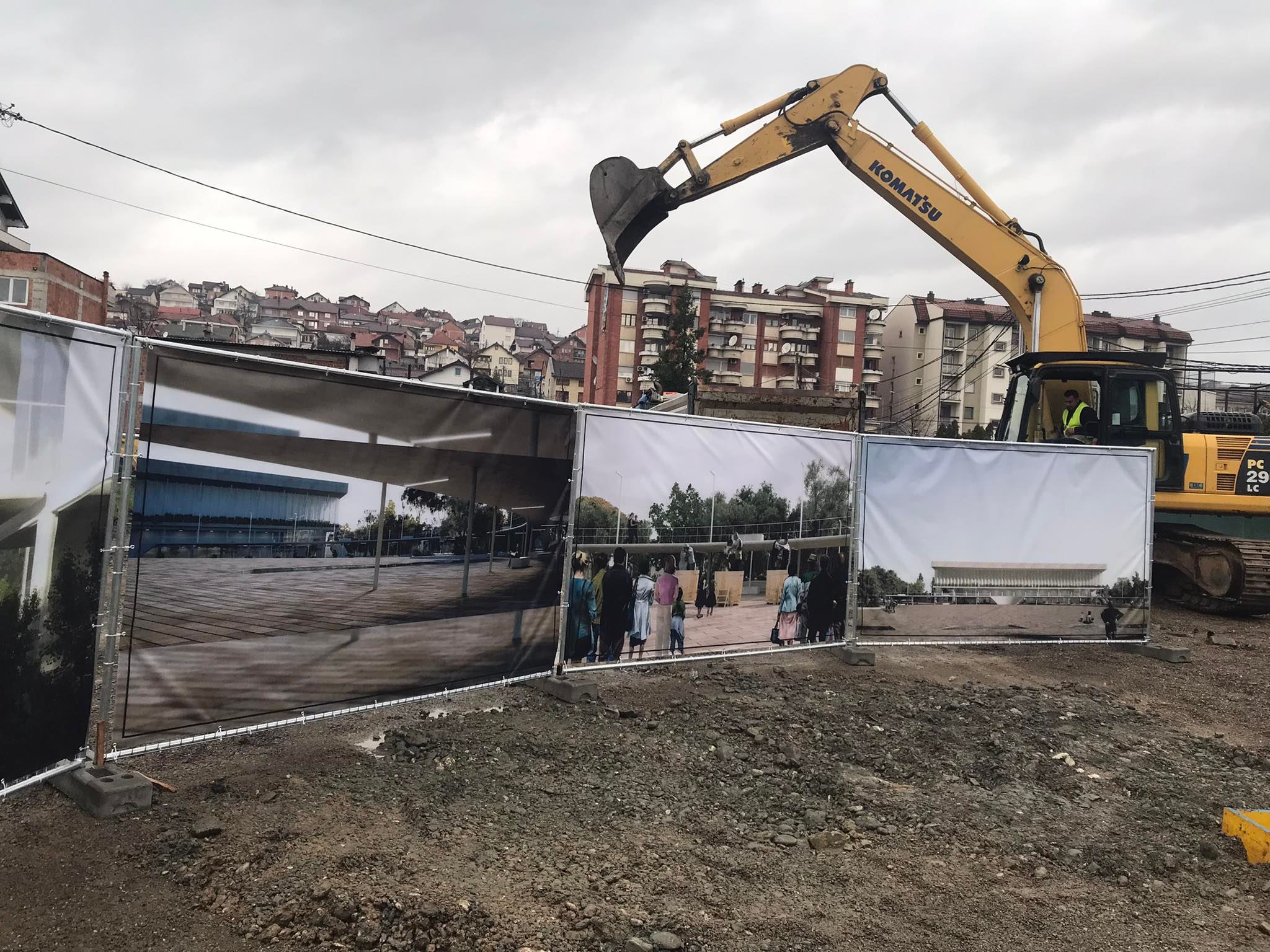 The construction of the central square in Rahovec begins