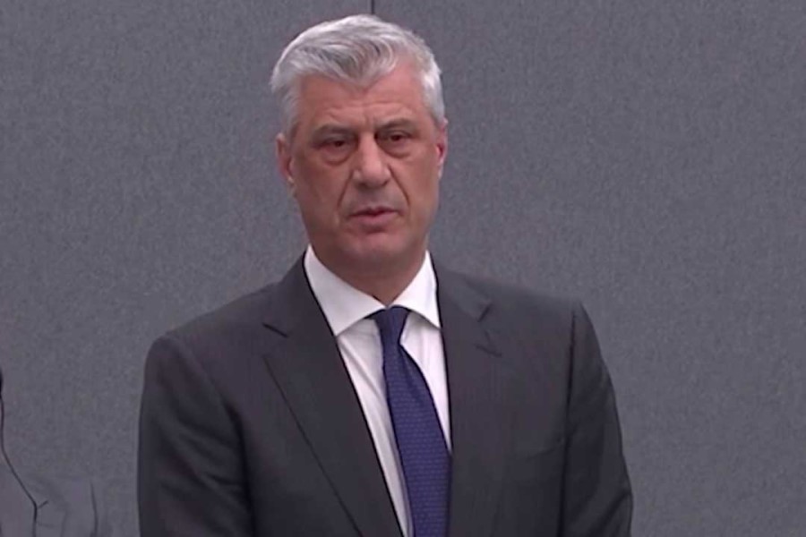 Thaçi makes an unsworn statement today before the trial panel in The Hague