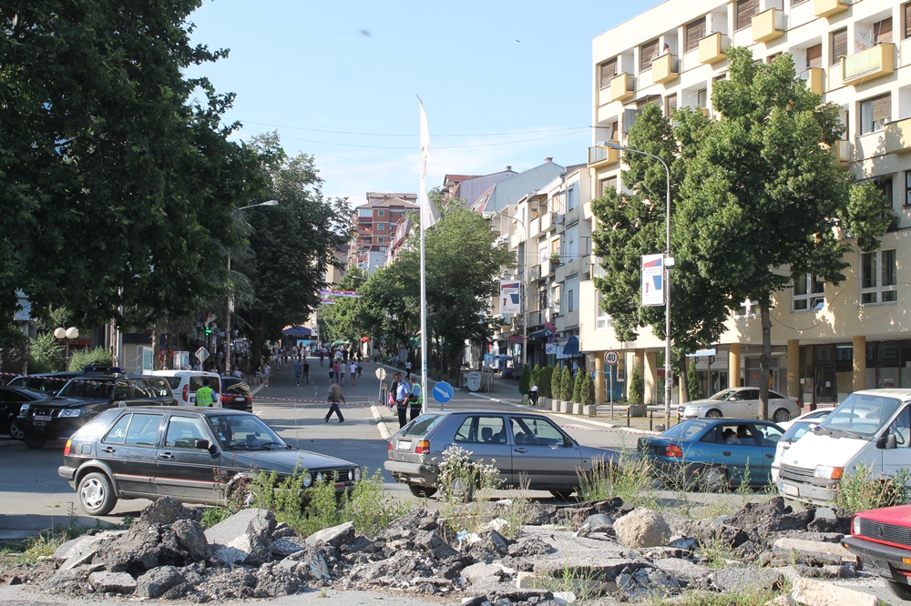 Serbs with a protest march in the north of Mitrovica