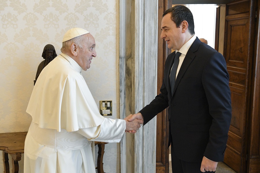 Kurti met Pope Francis at the Holy See