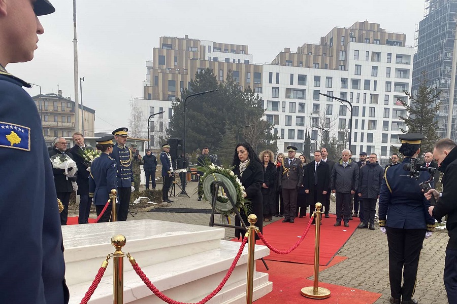 Osmani and accredited ambassadors pay homage at the grave of former president Rugova