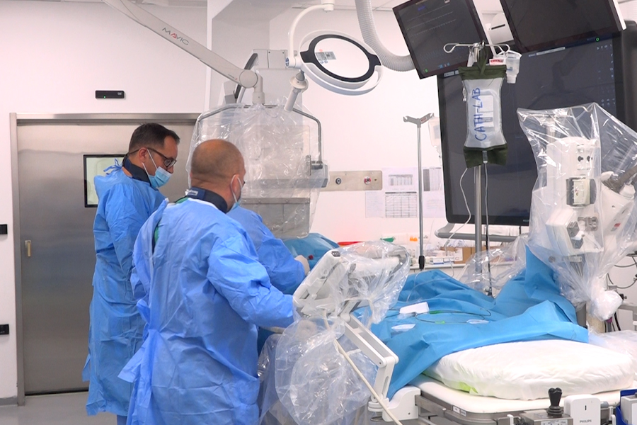 Coronary angiography and stent placement are performed at Prizren Hospital