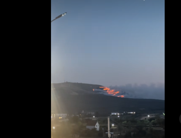 Golesh Mountain on fire