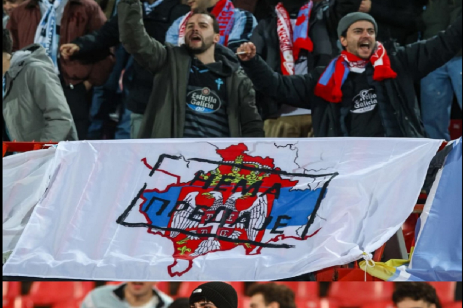 Scandal in Belgrade: Celta de Vigo fans display Kosovo flag in Serbian colors