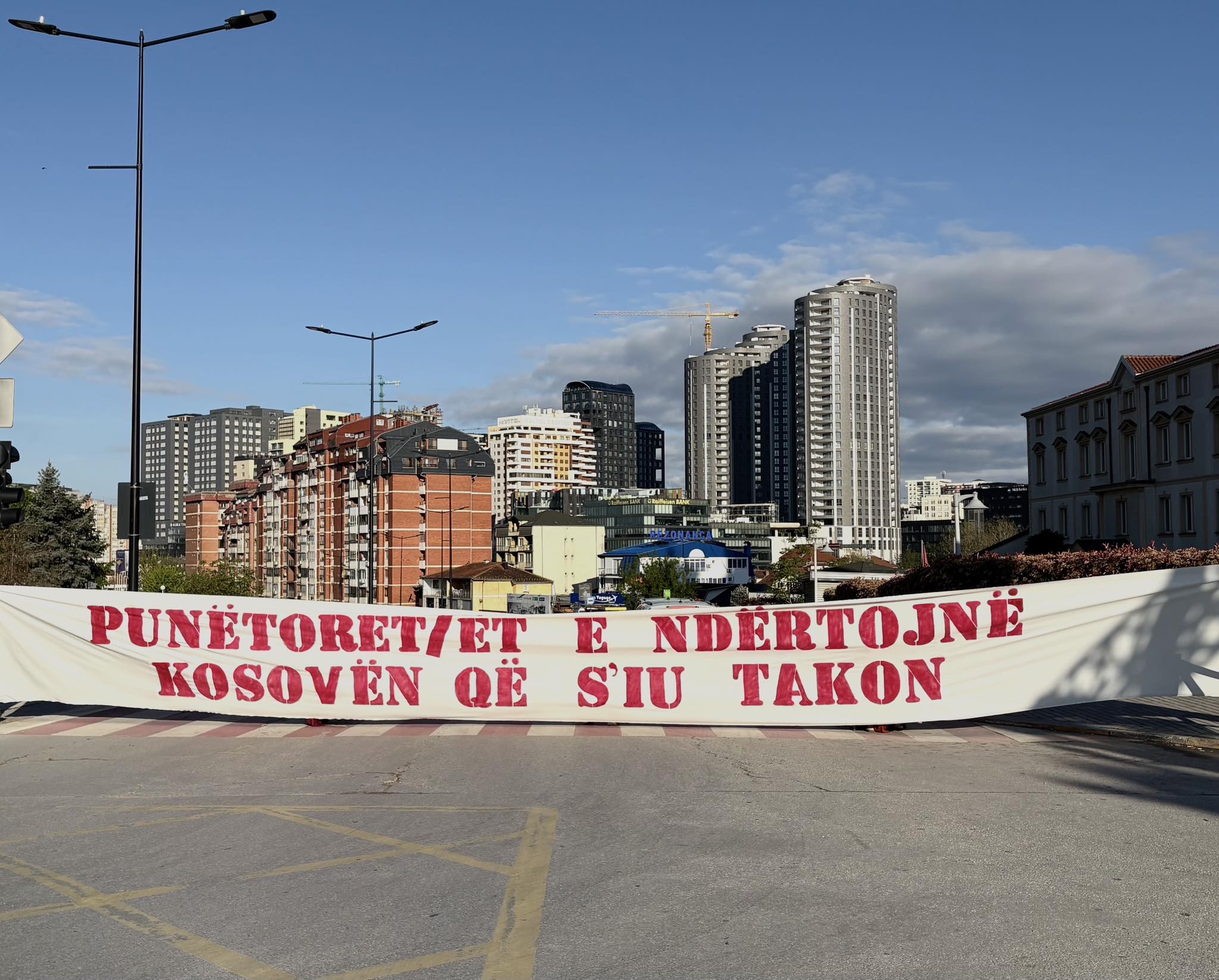 Workers’ Day begins with a symbolic road blockade