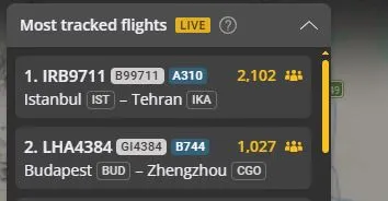 fluturimet iran