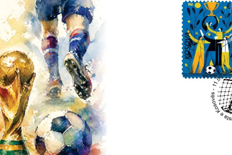 Emocionet e Botërorit 2026 në pulla postare Posta e Kosovës ka lëshuar në qarkullim postar emisionin e ri të pullave postare  Kampionati Botëror i Futbollit 2026   me rastin e hapjes së Kampionatit Botëror të Futbollit FIFA 2026 Sipas njoftimit    