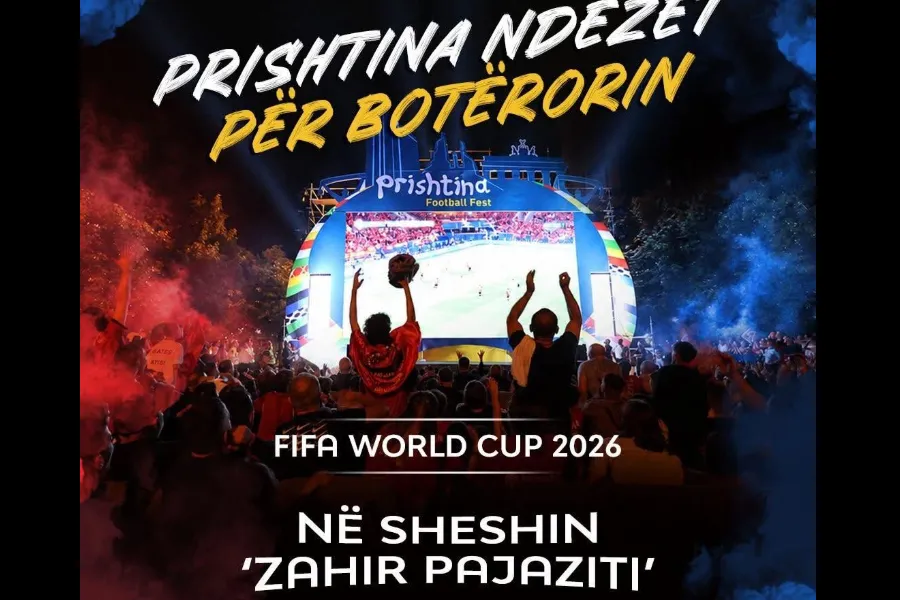 Sheshi  Zahir Pajaziti  shndërrohet në stadium për Botërorin Nga data 11 qershor deri më 19 korrik  sheshi  Zahir Pajaziti  në Prishtinë do të shndërrohet në një stadium të hapur për të gjithë adhuruesit e futbollit përmes festivalit  Prishtina   
