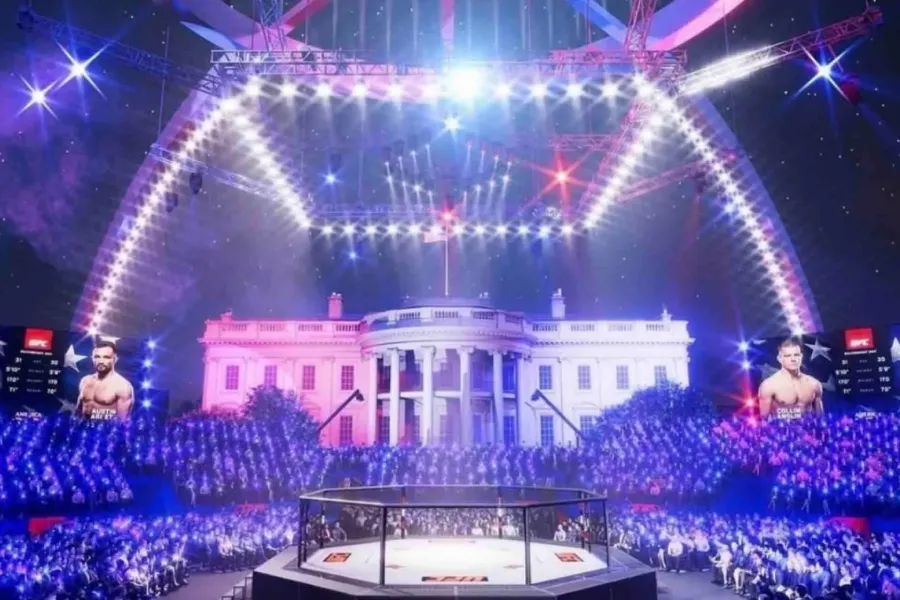 Topuria dhe Gaethje ndeshen sonte të Shtëpia e Bardhë për titullin e UFC së Sonte në Uashington po zhvillohet ngjarja më e madhe e arteve marciale të përziera për vitin 2026  ku Ilia Topuria dhe Justin Gaethje do të përballen në meçin kryesor për   