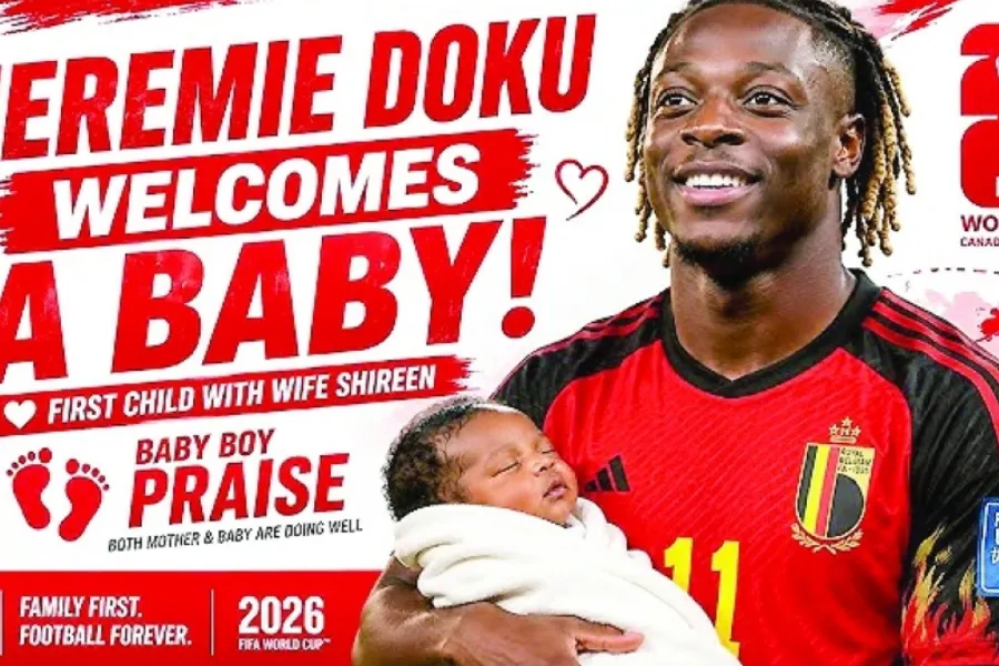 Doku bëhet baba  Belgjika i jep leje të udhëtojë Jeremy Doku ka marrë leje nga përfaqësuesja e Belgjikës për të udhëtuar drejt Londrës  pasi u bë baba për herë të parë Në njoftimin zyrtar të ekipit thuhet se Doku  me lejen e stafit mjekësor  u   