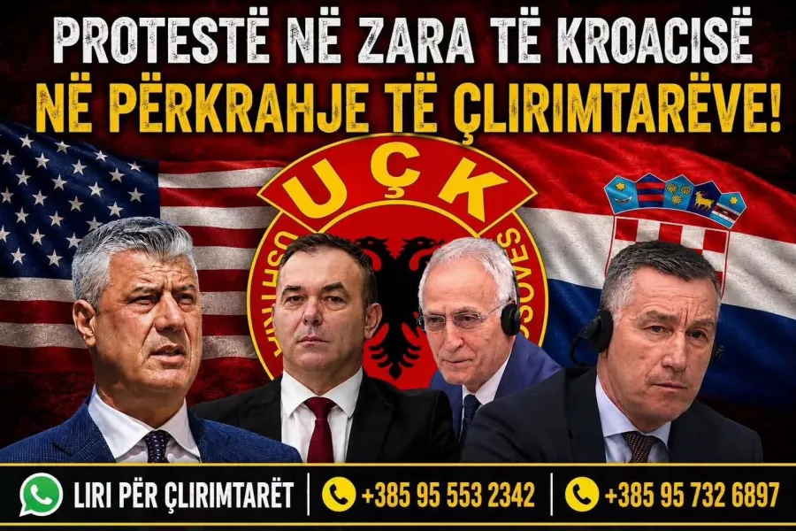 Nis pas pak protesta në Zadar për ish krerët e UÇK së në Hagë Pas pak  në qytetin e Zadrit në Kroaci do të mbahet një protestë në shenjë solidariteti me ish krerët e UÇK së që po mbahen në Hagë Protestuesit tanimë shihen në qytetin e Zadrit me   
