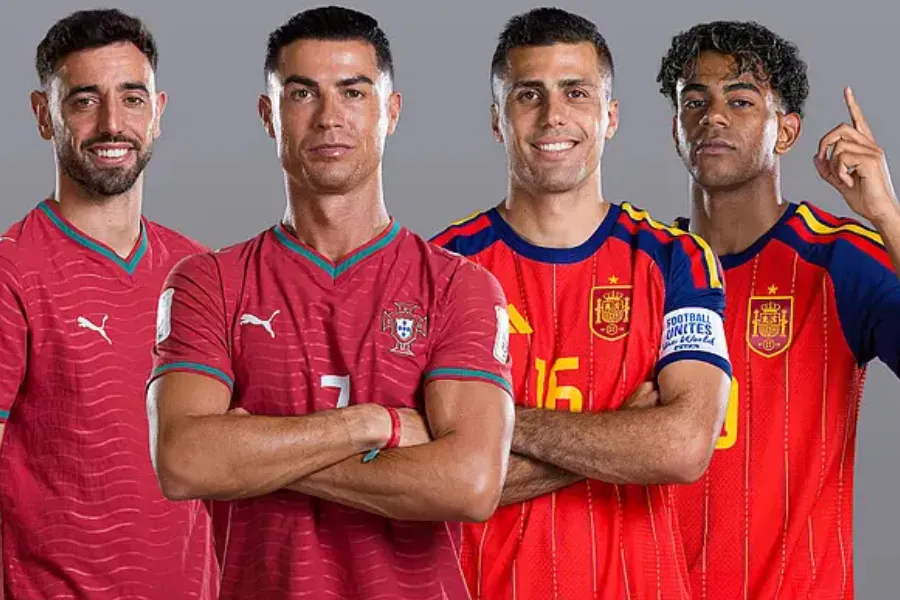 Formacionet zyrtare Portugali   Spanjë Një përballje titanësh na pret në Arlington  ku Portugalia dhe Spanja do të ndeshen në fazën e 1 8 ave në Botëror  në një ripërsëritje të finales së fundit të UEFA Nations League Portugalia vjen pas një   