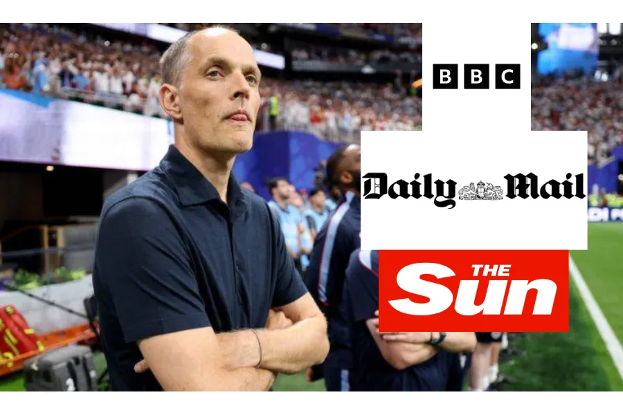 Mediat britanike pa mëshirë ndaj Tuchel Ëndrra e Anglisë për të prekur finalen e parë të një Kupe Bote që nga viti 1966 u shpërbë brenda pak minutash në Atlanta  Megjithëse trajneri Thomas Tuchel kritikoi lojtarët e tij se u treguan  pasivë  në   